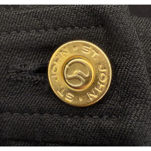 St. John Mid Rise 5 Pocket Slim Fit Casual Straight Pants Black Women's Size 2 - Picture 7 of 8